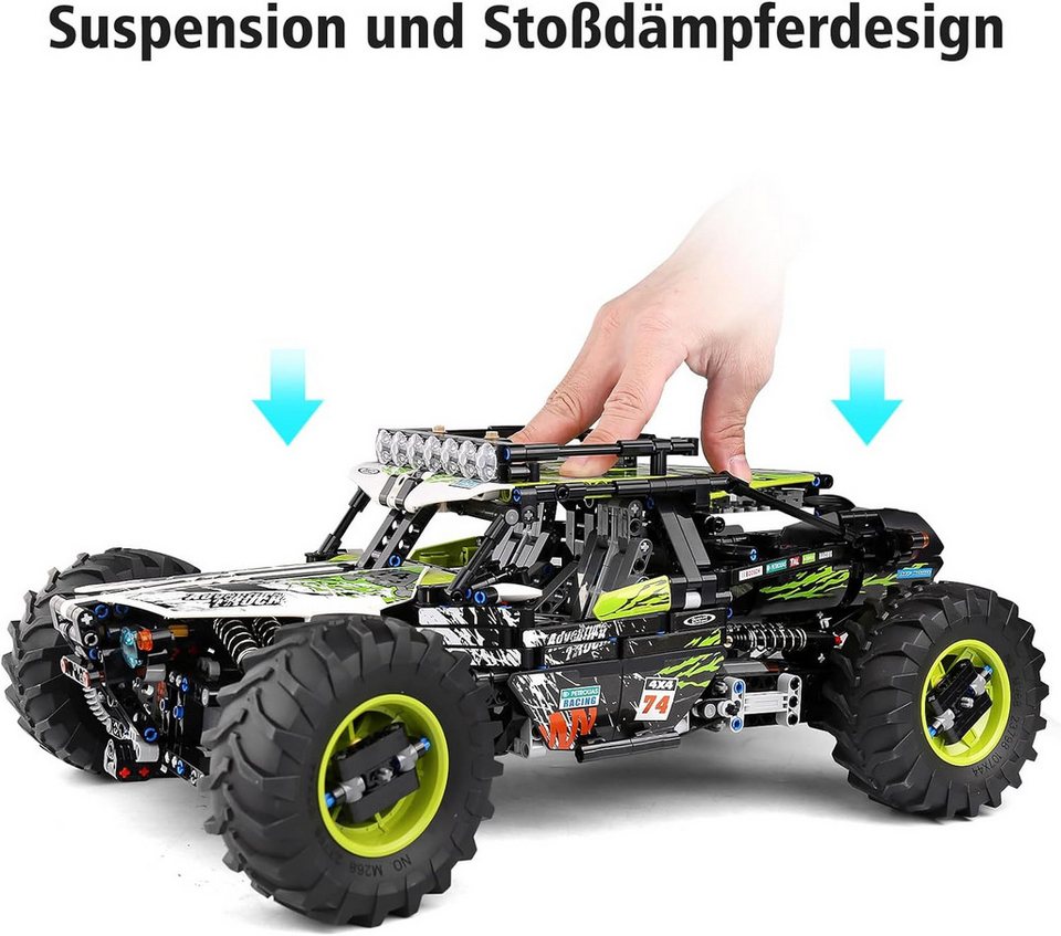COIL RC-Geländewagen, RC-Buggy, Spielbausteine, Bausteinset, Spielbauklötze, (Modell: 18002, 1879 St), ferngesteuerter, Frequenz: 2,4 GHz, für Kinder ab 14 Jahren