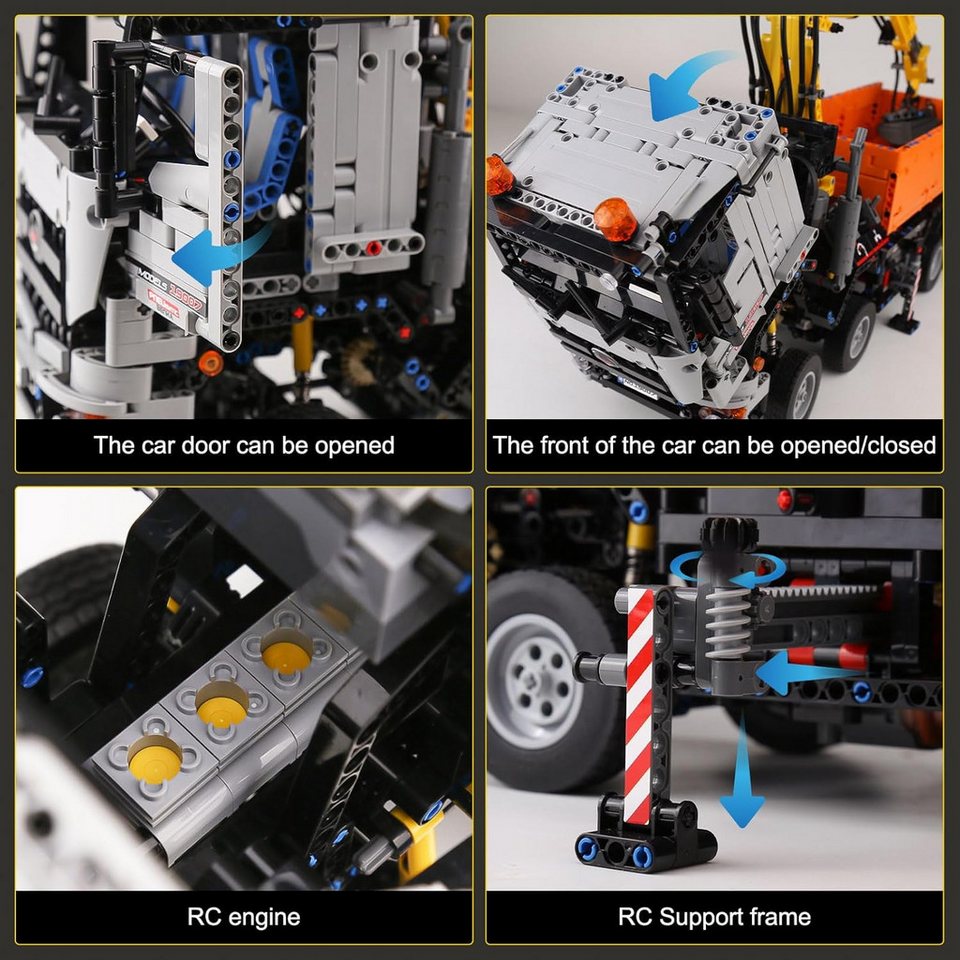 COIL RC-LKW aus Blöcken, Spielbausteine, Pneumatischer LKW, Spielbauklötze, (Modekk: 19007S, 2819 St., für Kinder ab 14 Jahren), Pneumatic Truck, MOC-Ferngesteuertes Auto, bewegliche Teile