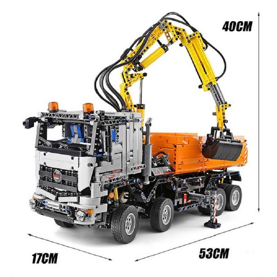 COIL RC-LKW aus Blöcken, Spielbausteine, Pneumatischer LKW, Spielbauklötze, (Modekk: 19007S, 2819 St., für Kinder ab 14 Jahren), Pneumatic Truck, MOC-Ferngesteuertes Auto, bewegliche Teile