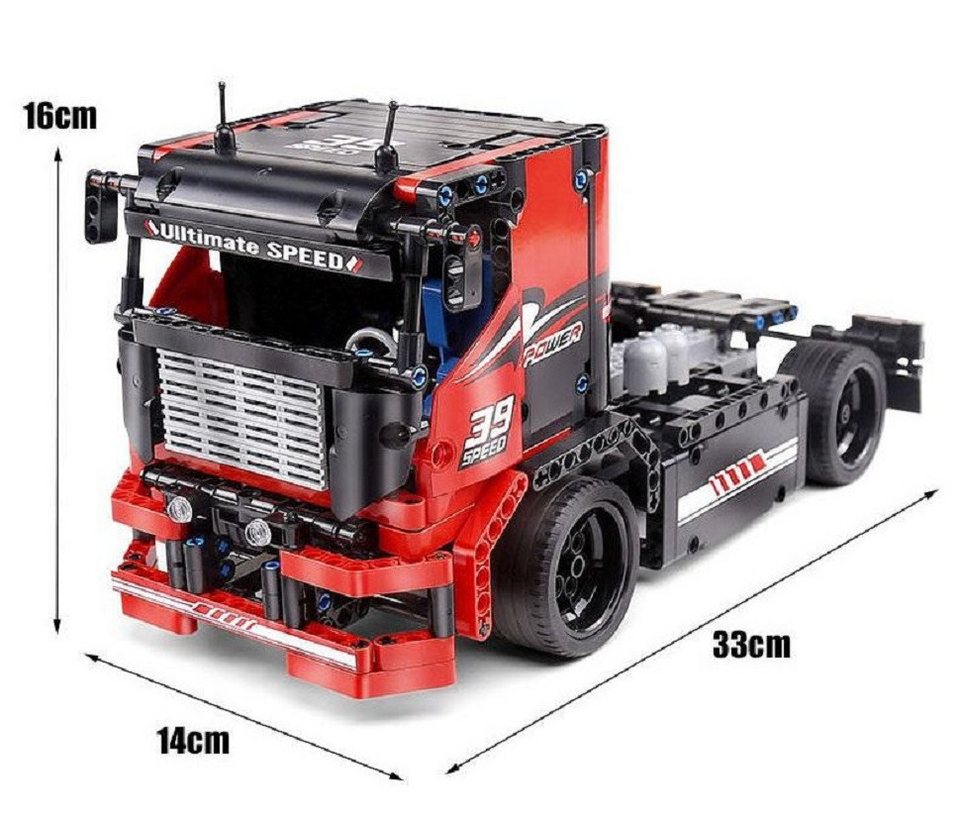 COIL Spielbausteine, Bausteinset, Bauklötze, RC-Truck, Spielbauklötze, (Modell: 15002, 570 St), ferngesteuerter LKW, Frequenz: 2,4 GHz, für Kinder ab 8 Jahren