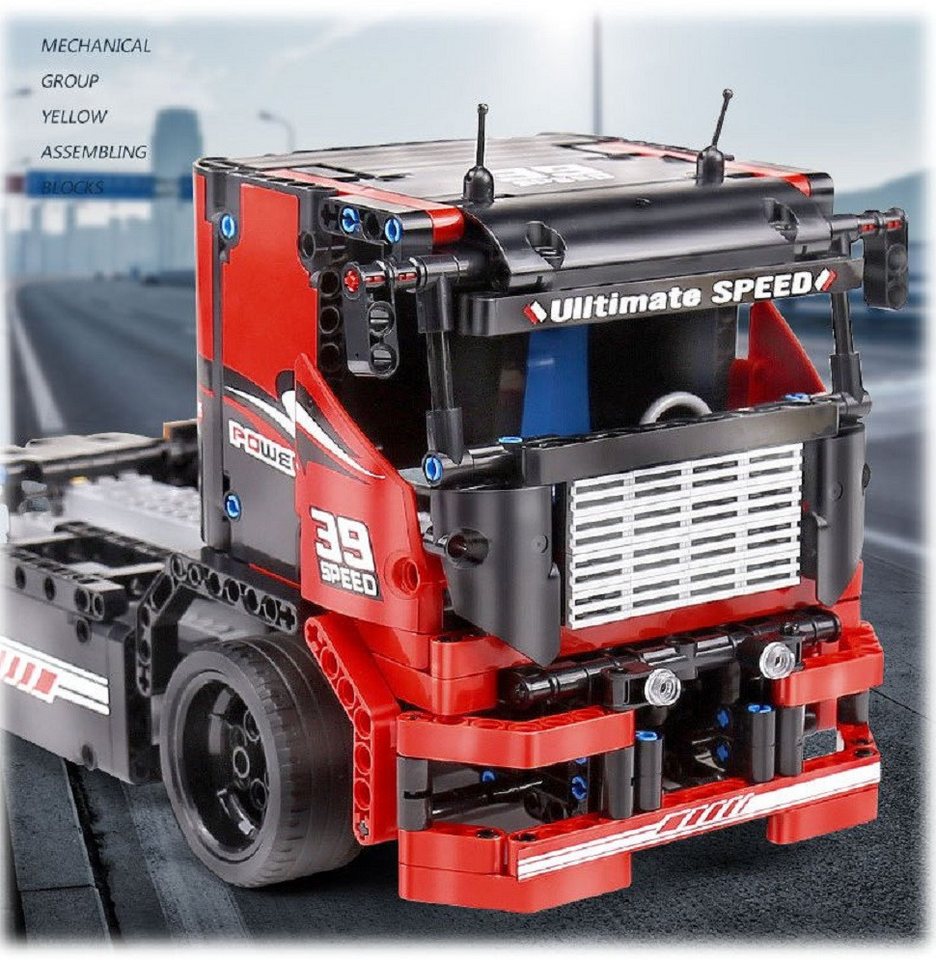 COIL Spielbausteine, Bausteinset, Bauklötze, RC-Truck, Spielbauklötze, (Modell: 15002, 570 St), ferngesteuerter LKW, Frequenz: 2,4 GHz, für Kinder ab 8 Jahren