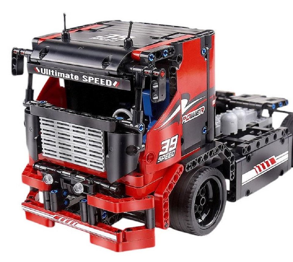 COIL Spielbausteine, Bausteinset, Bauklötze, RC-Truck, Spielbauklötze, (Modell: 15002, 570 St), ferngesteuerter LKW, Frequenz: 2,4 GHz, für Kinder ab 8 Jahren