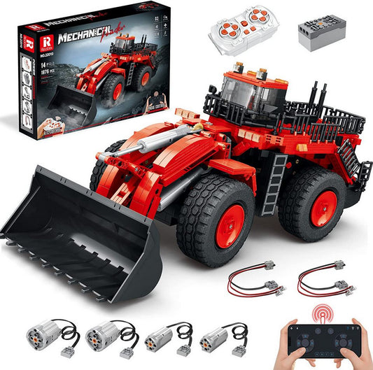 DEEP POWER 22010 Technik Bulldozer Loader Moc Klemmbausteine 1876 Teile Konstruktionsspielsteine, (Set, 1876 St)