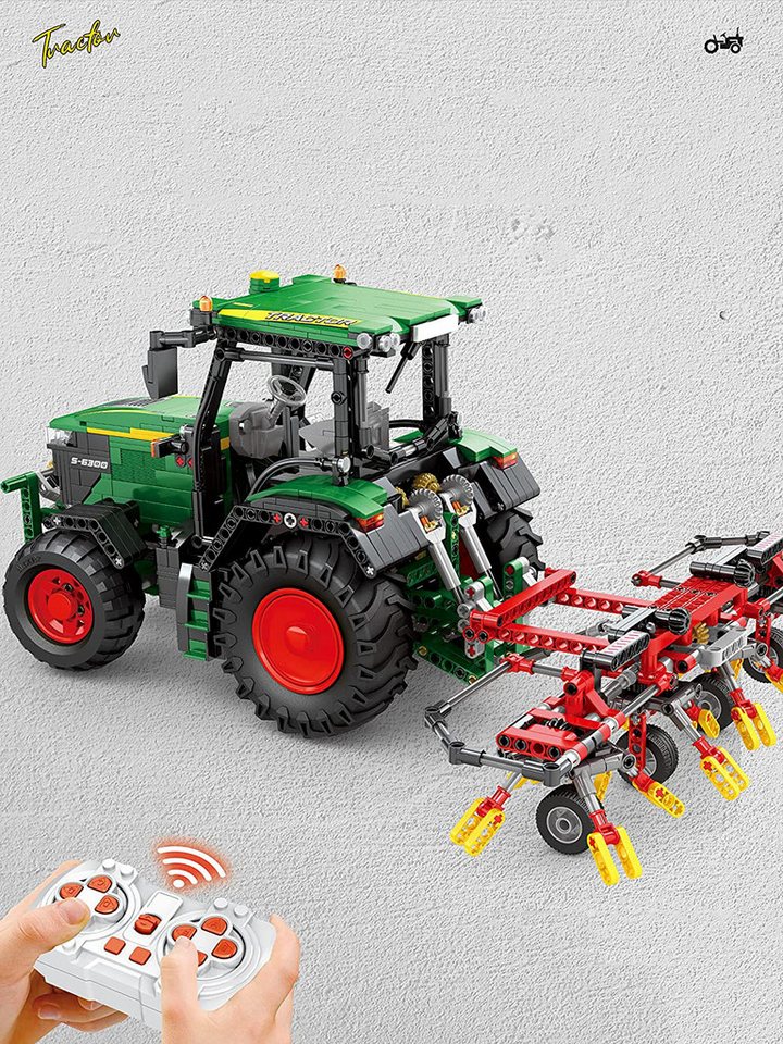 DEEP POWER 22015 Ferngesteuerter Traktor Moc Klemmbausteine 1828 Teile Konstruktionsspielsteine, (Set, 1828 St)