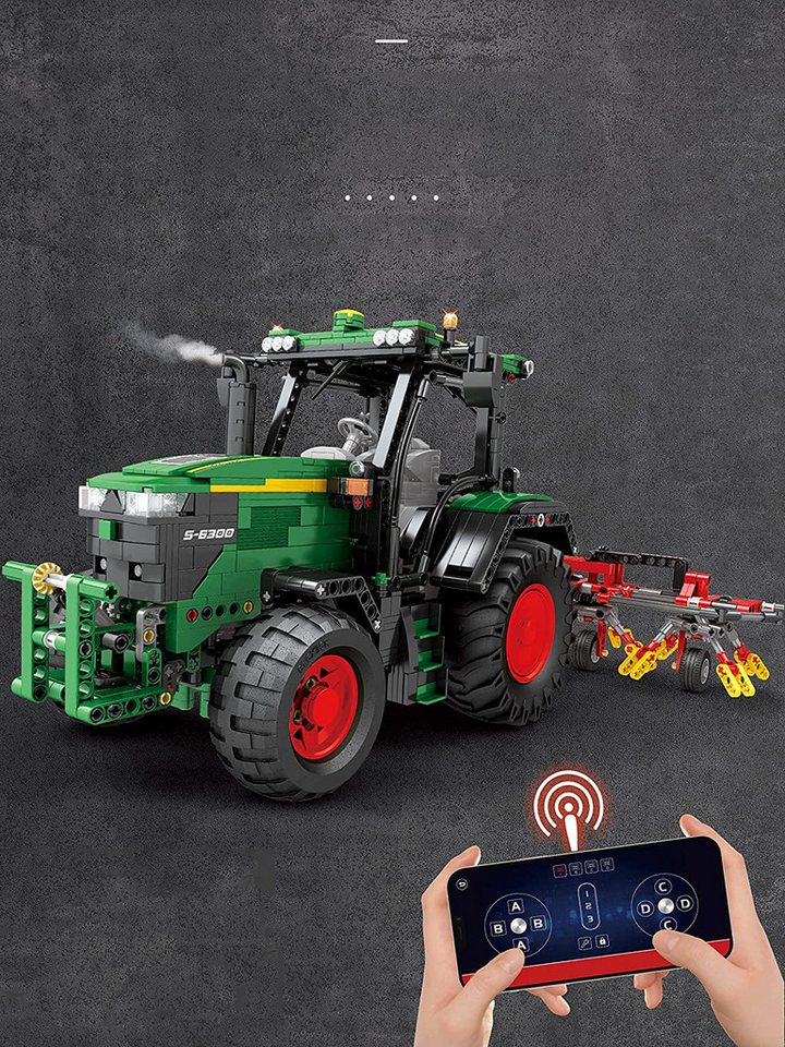 DEEP POWER 22015 Ferngesteuerter Traktor Moc Klemmbausteine 1828 Teile Konstruktionsspielsteine, (Set, 1828 St)