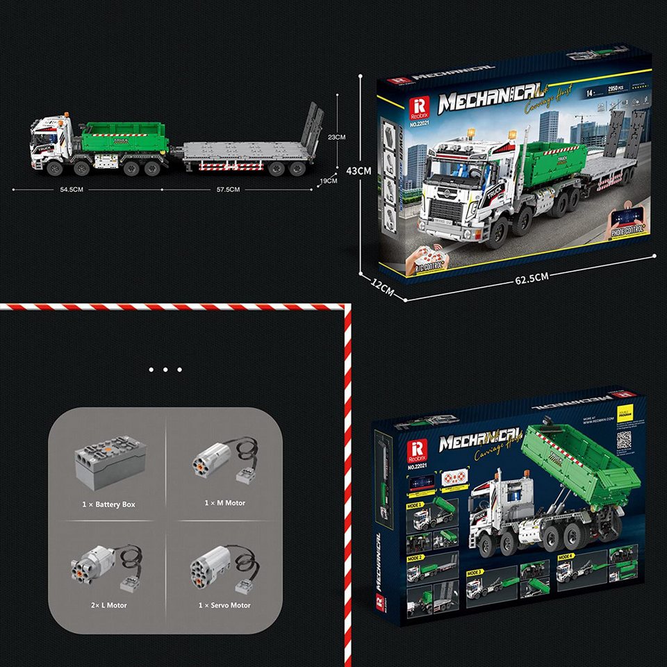 DEEP POWER 22021 Ferngesteuerter Lkw Moc Klemmbausteine 2950 Teile Konstruktionsspielsteine, (Set, 2950 St)