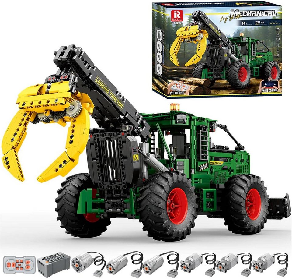 DEEP POWER 22027 Ferngesteuerter Holzrückemaschine Moc Klemmbausteine 1741Teile Konstruktionsspielsteine, (Set, 1741 St)