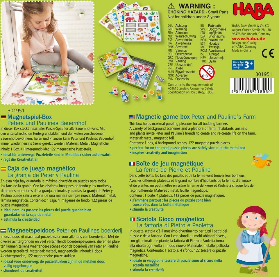 Haba Spiel Magnetspiel-Box, Peters und Paulines Bauernhof, Magnetspiel