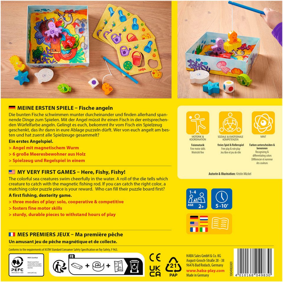 Haba Spiel Meine ersten Spiele - Fische angeln, Kleinkindspiel, Made in Germany