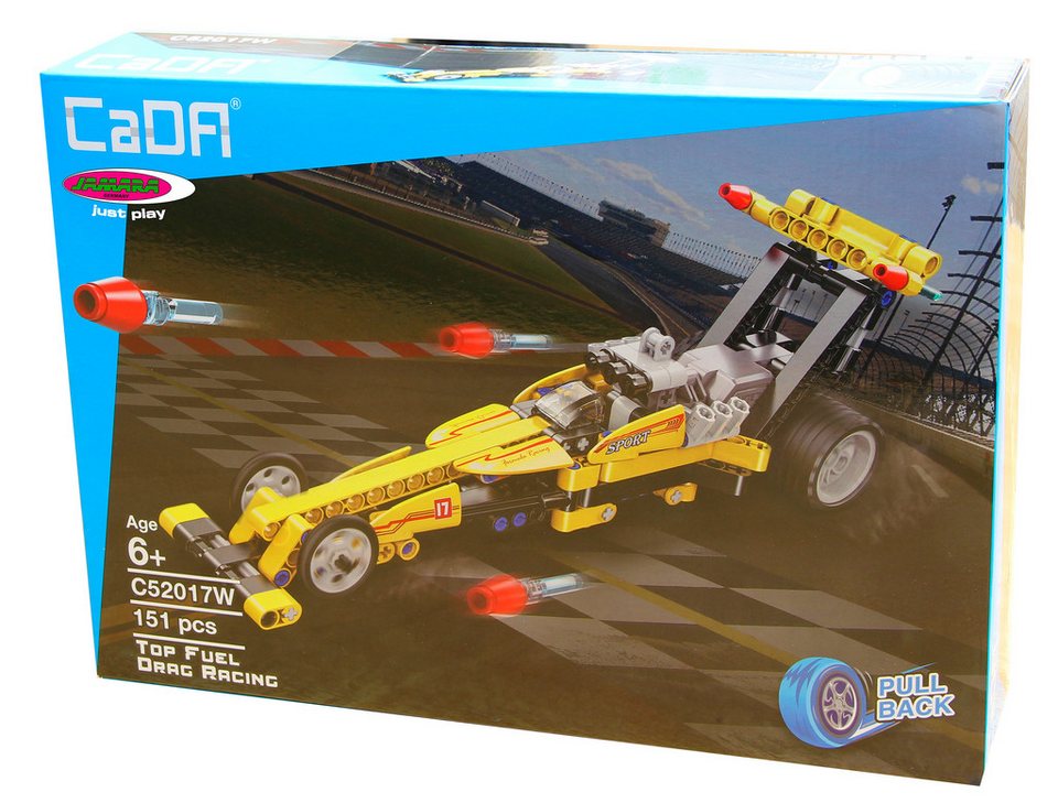 Jamara CaDA, Bricks, Drag Racing gelb (402863) Konstruktions-Spielset, (151 St)
