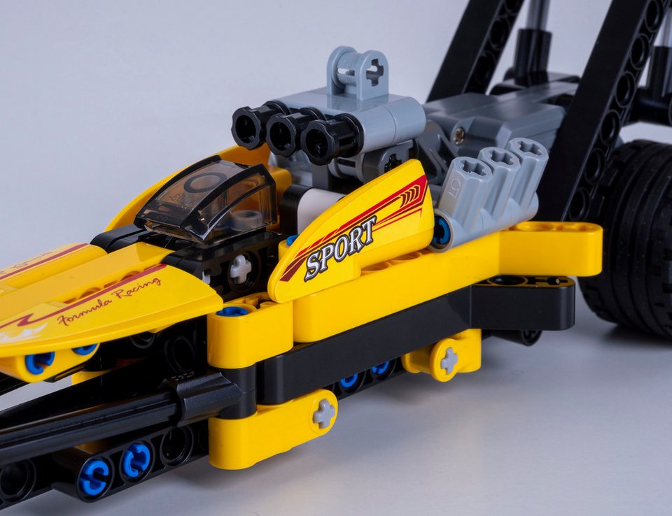 Jamara CaDA, Bricks, Drag Racing gelb (402863) Konstruktions-Spielset, (151 St)