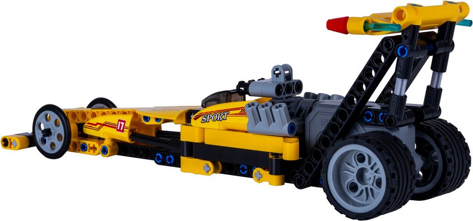 Jamara CaDA, Bricks, Drag Racing gelb (402863) Konstruktions-Spielset, (151 St)