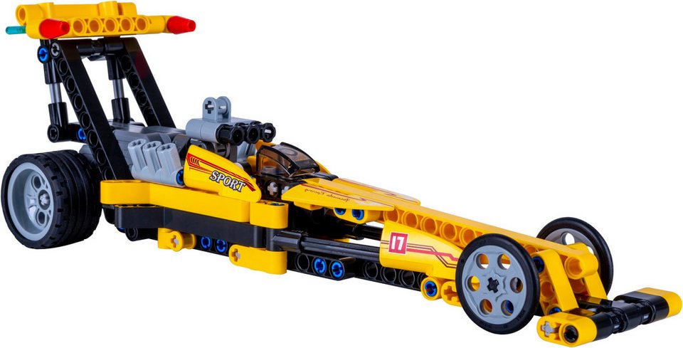 Jamara CaDA, Bricks, Drag Racing gelb (402863) Konstruktions-Spielset, (151 St)