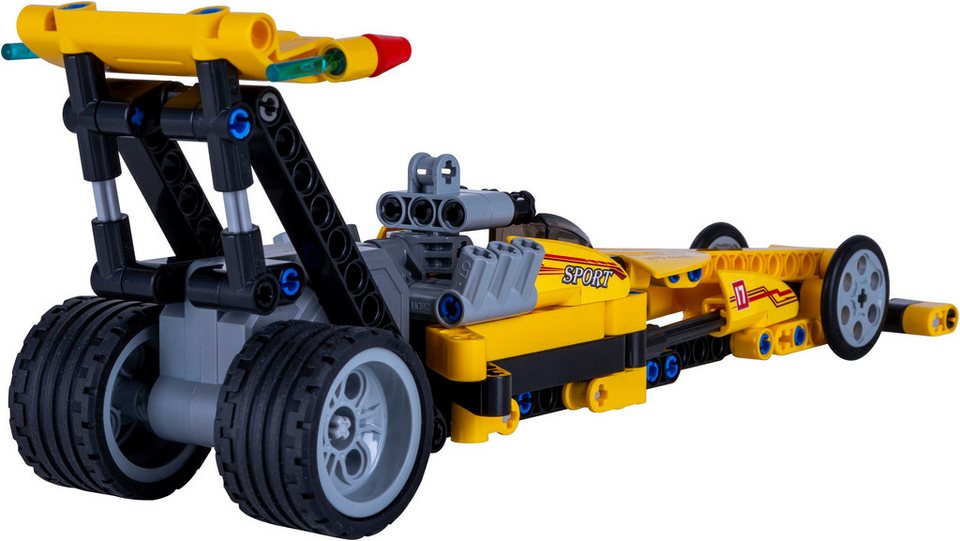 Jamara CaDA, Bricks, Drag Racing gelb (402863) Konstruktions-Spielset, (151 St)