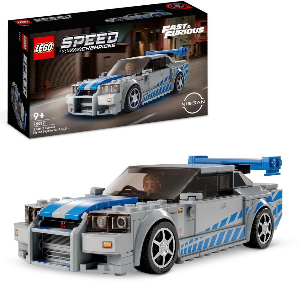 LEGO® 2 Fast 2 Furious – Nissan Skyline GT-R (R34) (76917) Konstruktionsspielsteine, (319 St), LEGO® Speed Champions