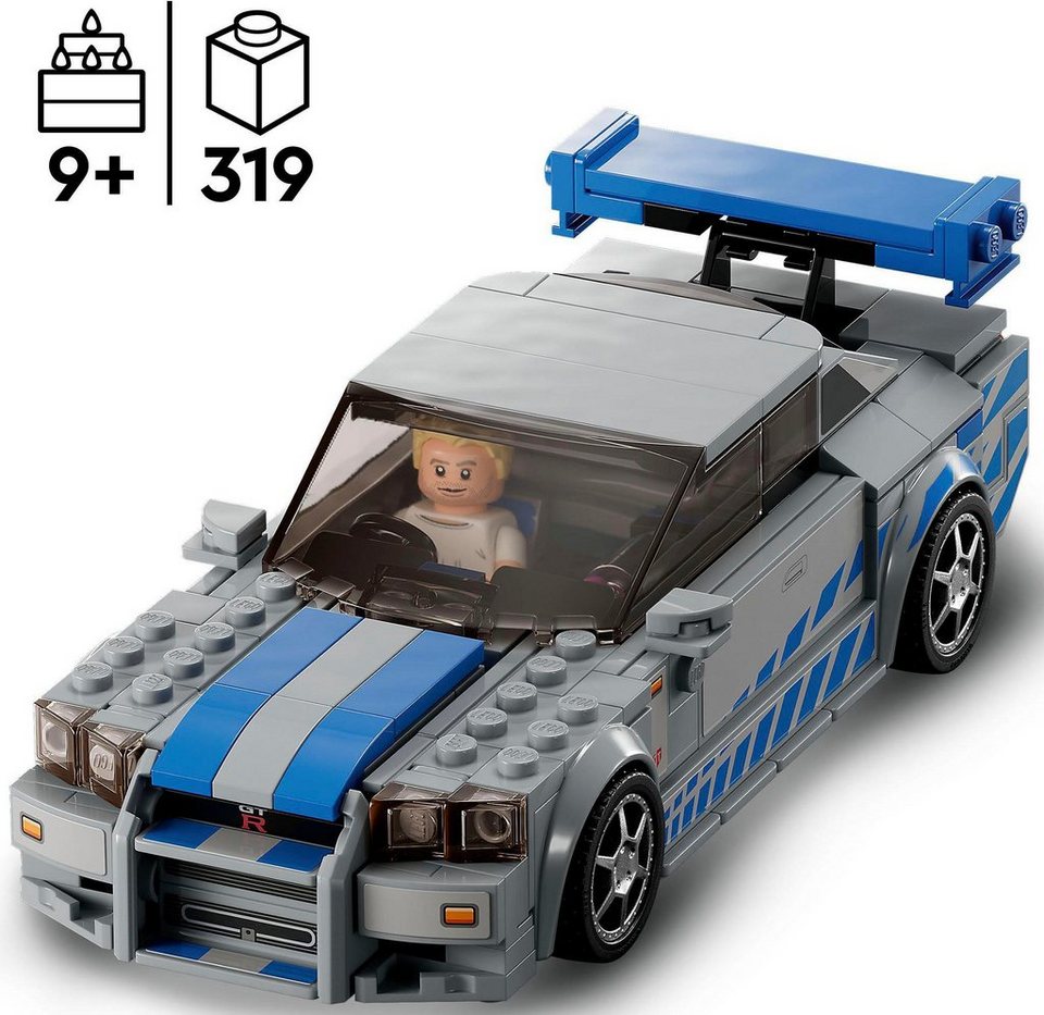 LEGO® 2 Fast 2 Furious – Nissan Skyline GT-R (R34) (76917) Konstruktionsspielsteine, (319 St), LEGO® Speed Champions