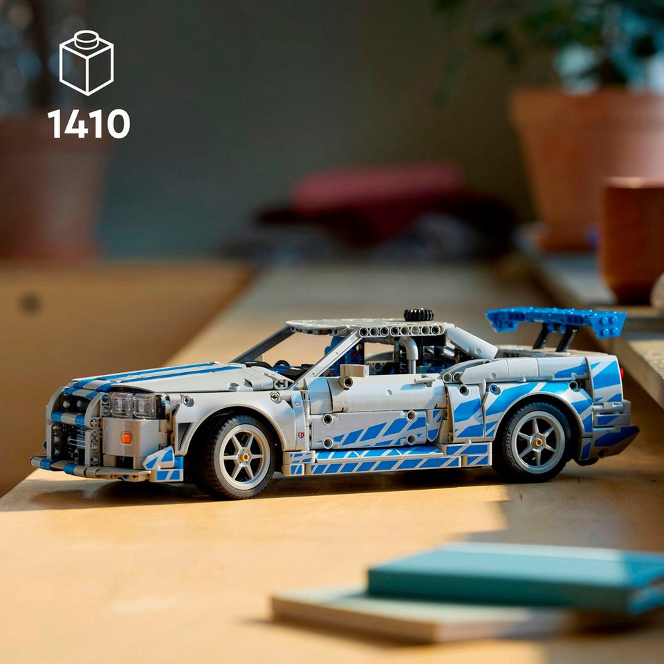 LEGO® 2 Fast 2 Furious Nissan Skyline GT-R (R34) Flitzer (42210) Konstruktionsspielsteine, (1410 St), LEGO Technic; Made in Europe