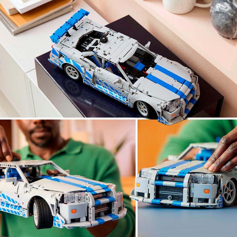 LEGO® 2 Fast 2 Furious Nissan Skyline GT-R (R34) Flitzer (42210) Konstruktionsspielsteine, (1410 St), LEGO Technic; Made in Europe