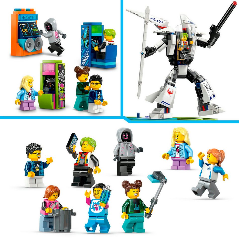 LEGO® Achterbahn mit Roboter-Mech (60421), LEGO City Konstruktionsspielsteine, (986 St), Made in Europe
