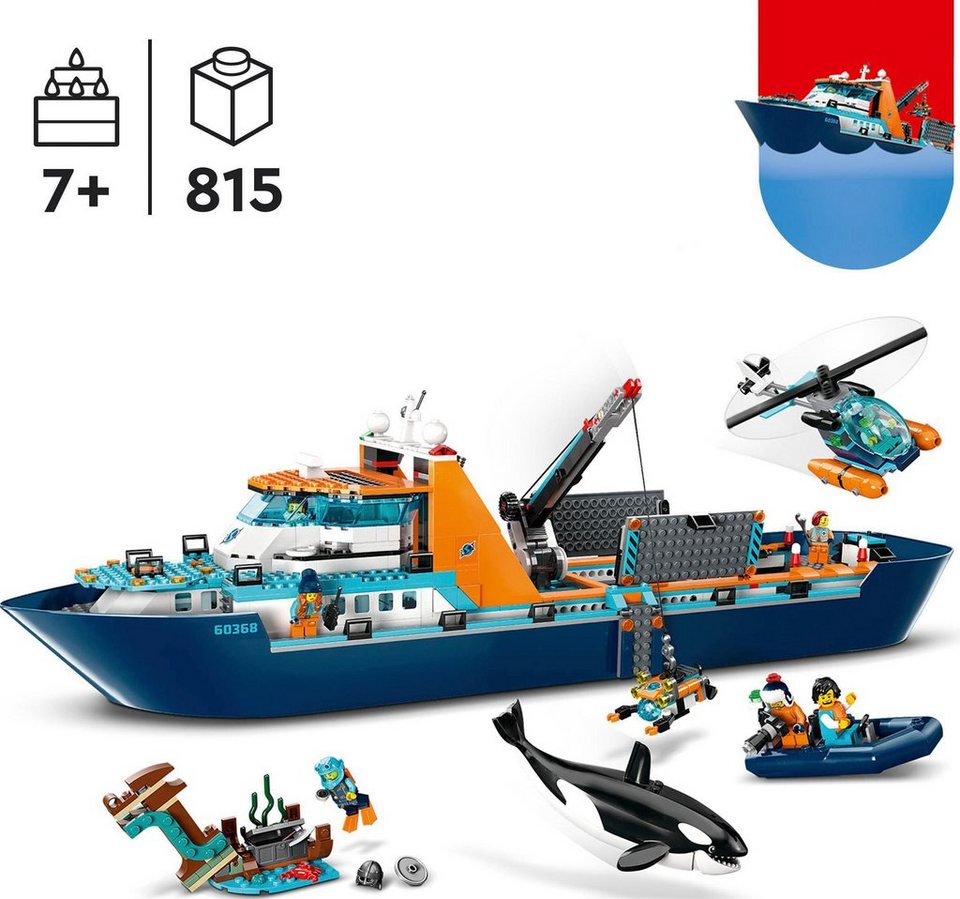 LEGO® Arktis-Forschungsschiff (60368), LEGO® City Konstruktionsspielsteine, (815 St), Made in Europe