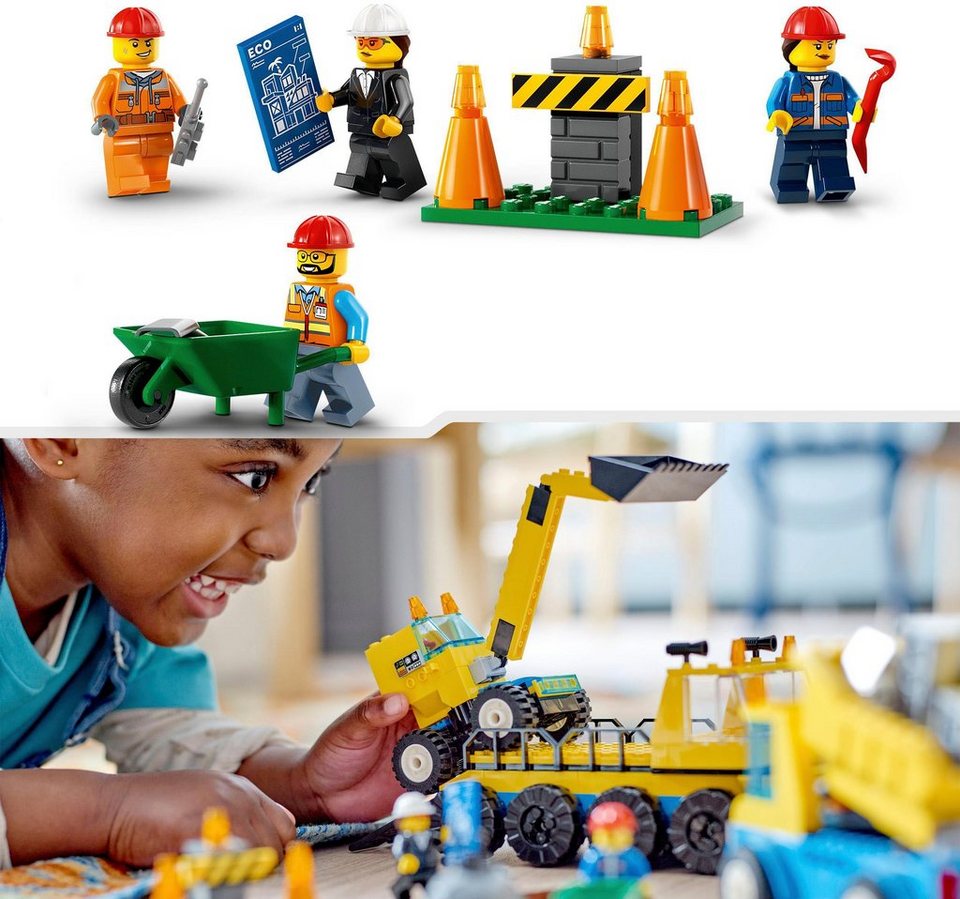 LEGO® Baufahrzeuge und Kran mit Abrissbirne (60391), LEGO® City Konstruktionsspielsteine, (235 St), Made in Europe
