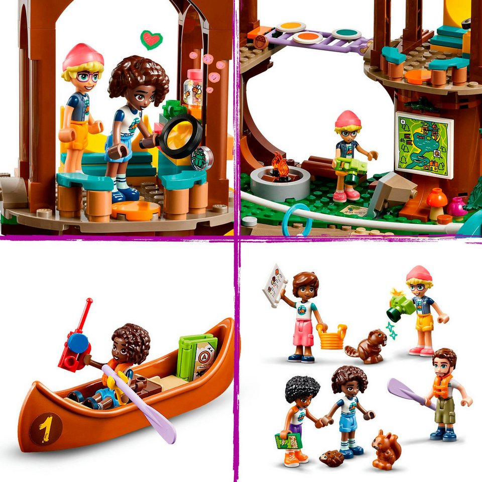 LEGO® Baumhaus im Abenteuercamp (42631), LEGO Friends Konstruktionsspielsteine, (1128 St), Made in Europe