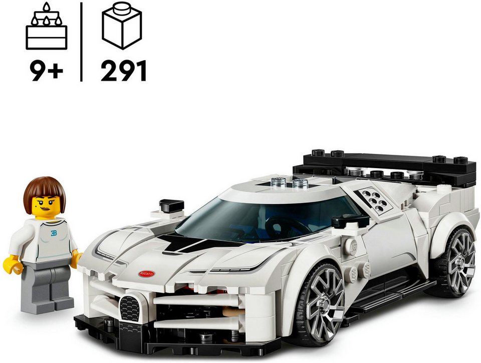LEGO® Bugatti Centodieci Hypersportwagen (77240), LEGO Speed Champions Konstruktionsspielsteine, (291 St), Made in Europe