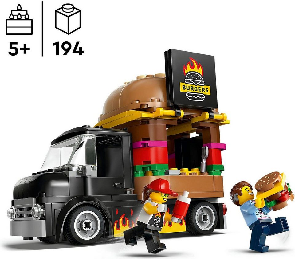 LEGO® Burger-Truck (60404), LEGO City Konstruktionsspielsteine, (194 St), Made in Europe