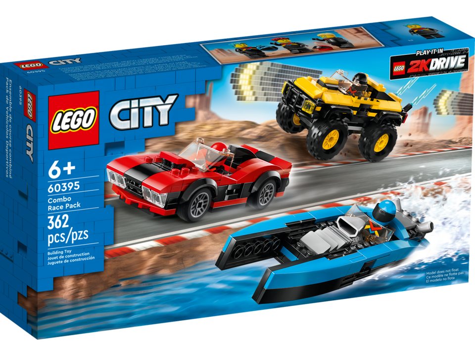 LEGO® City 60395 Rennfahrzeuge Kombiset Spielbausteine, (Set, 362 St., Set)