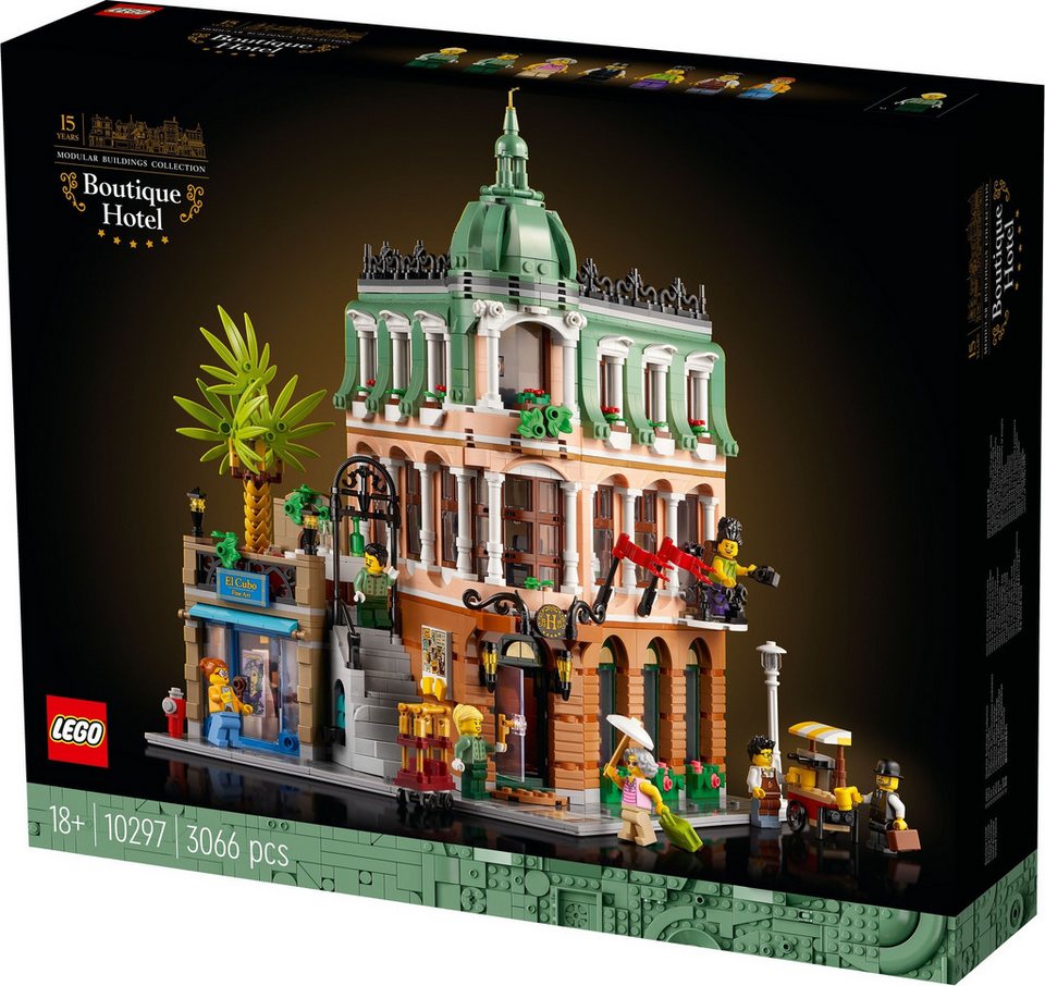 LEGO® Creator Expert Boutique-Hotel, detailreiches Gebäude Spielbausteine, (3066 St), Viele authentische Details wie Möbel, Kunstwerke und Pflanzen