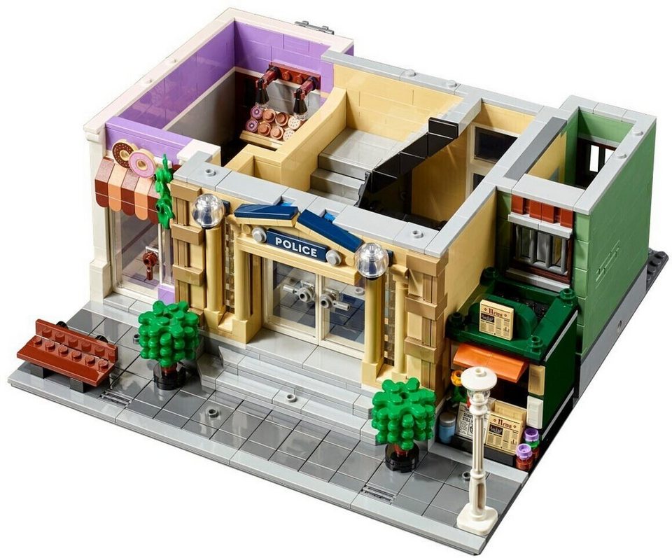 LEGO® Creator Expert LEGO 10278 Polizeistation Police Station Konstruktionsspielsteine, (2923 St), Modulares Gebäude
