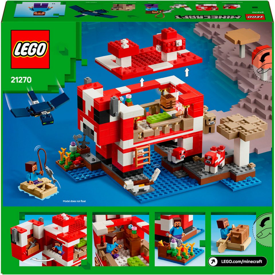LEGO® Das Pilzkuh-Haus (21270), LEGO Minecraft Konstruktionsspielsteine, (500 St), Made in Europe