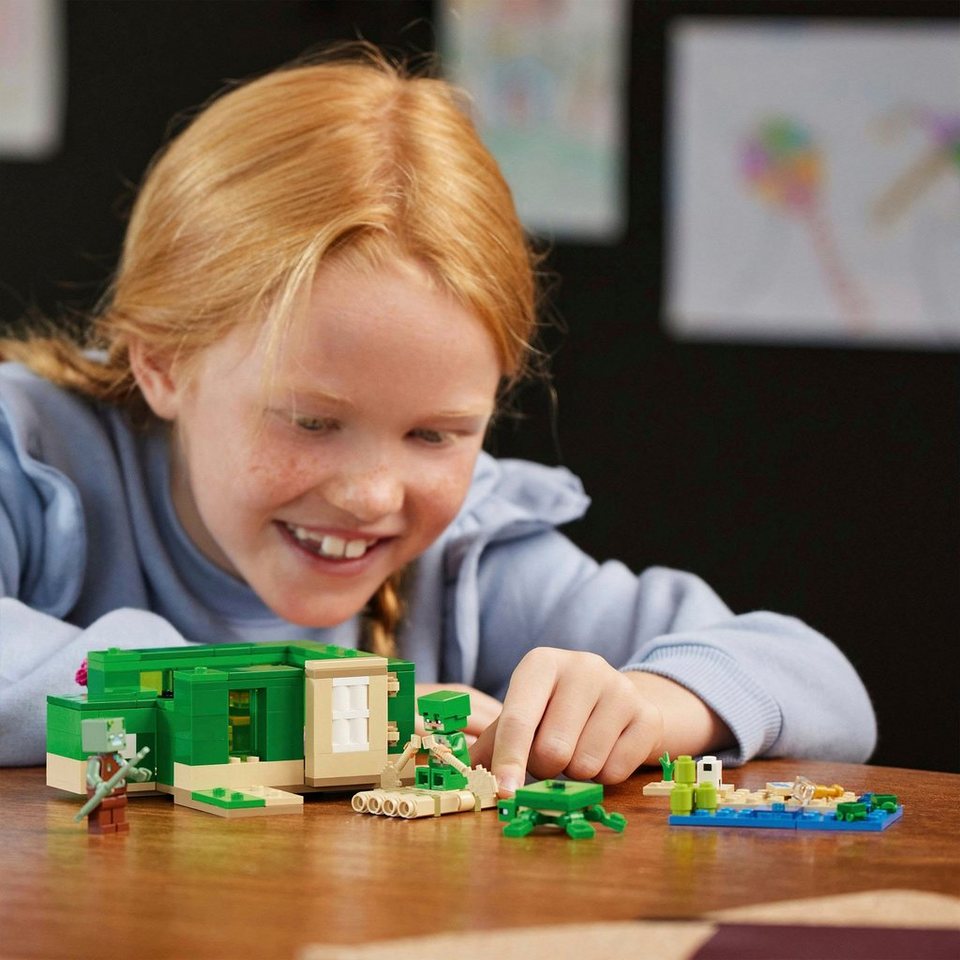 LEGO® Das Schildkrötenstrandhaus (21254), LEGO Minecraft Konstruktionsspielsteine, (234 St), Made in Europe