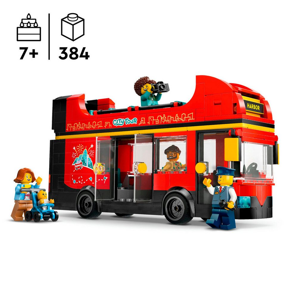 LEGO® Doppeldeckerbus (60407), LEGO City Konstruktionsspielsteine, (384 St), Made in Europe
