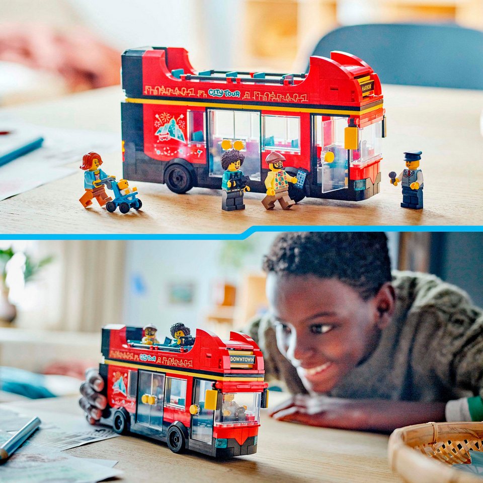 LEGO® Doppeldeckerbus (60407), LEGO City Konstruktionsspielsteine, (384 St), Made in Europe