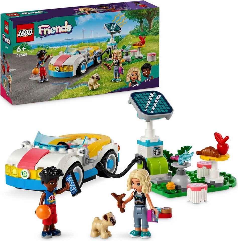 LEGO® E-Auto mit Ladestation (42609), LEGO Friends Konstruktionsspielsteine, (170 St), Made in Europe