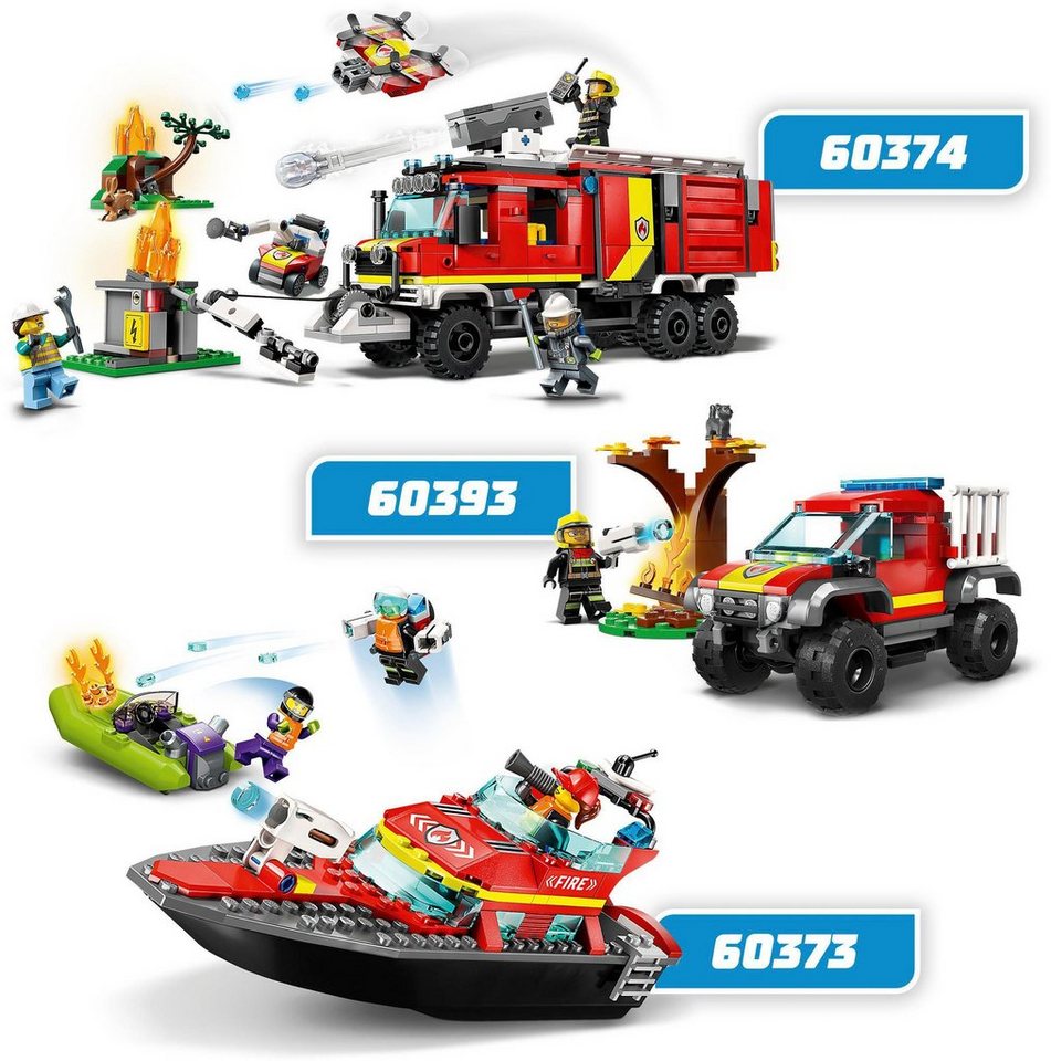 LEGO® Feuerwehrboot (60373), LEGO® City Konstruktionsspielsteine, (144 St), Made in Europe