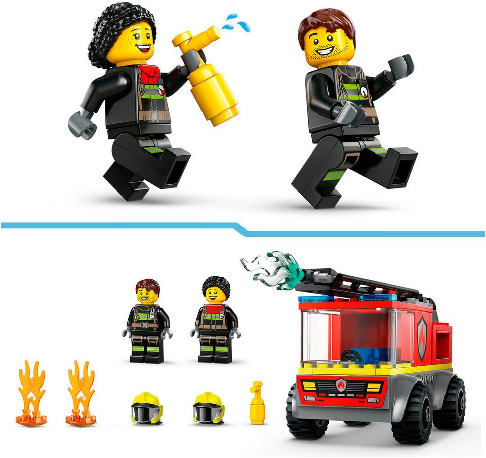 LEGO® Feuerwehrleiterfahrzeug (60463), LEGO City Konstruktionsspielsteine, (82 St), Made in Europe
