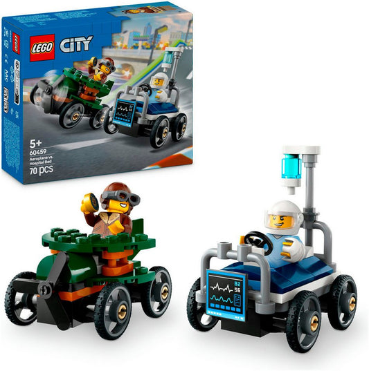LEGO® Flugzeug vs. Krankenhausbett (60459), LEGO City Konstruktionsspielsteine, (70 St), Made in Europe