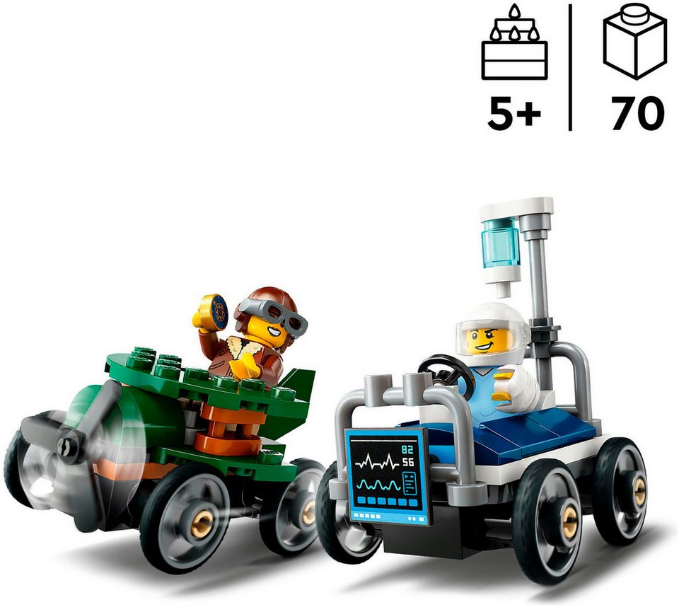 LEGO® Flugzeug vs. Krankenhausbett (60459), LEGO City Konstruktionsspielsteine, (70 St), Made in Europe