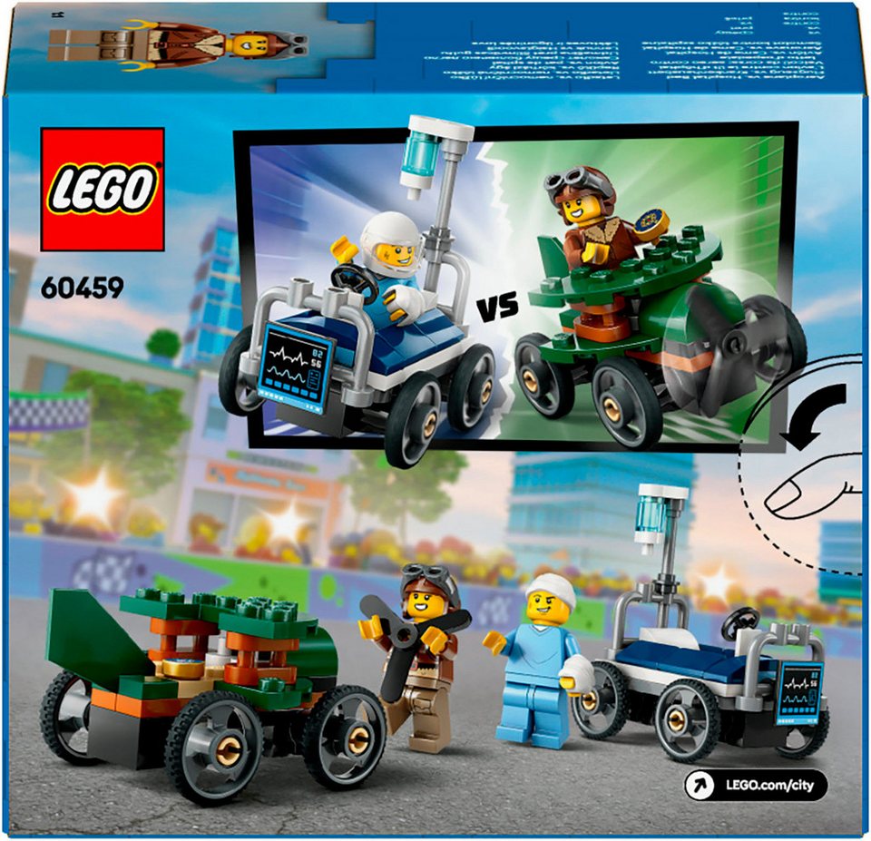 LEGO® Flugzeug vs. Krankenhausbett (60459), LEGO City Konstruktionsspielsteine, (70 St), Made in Europe