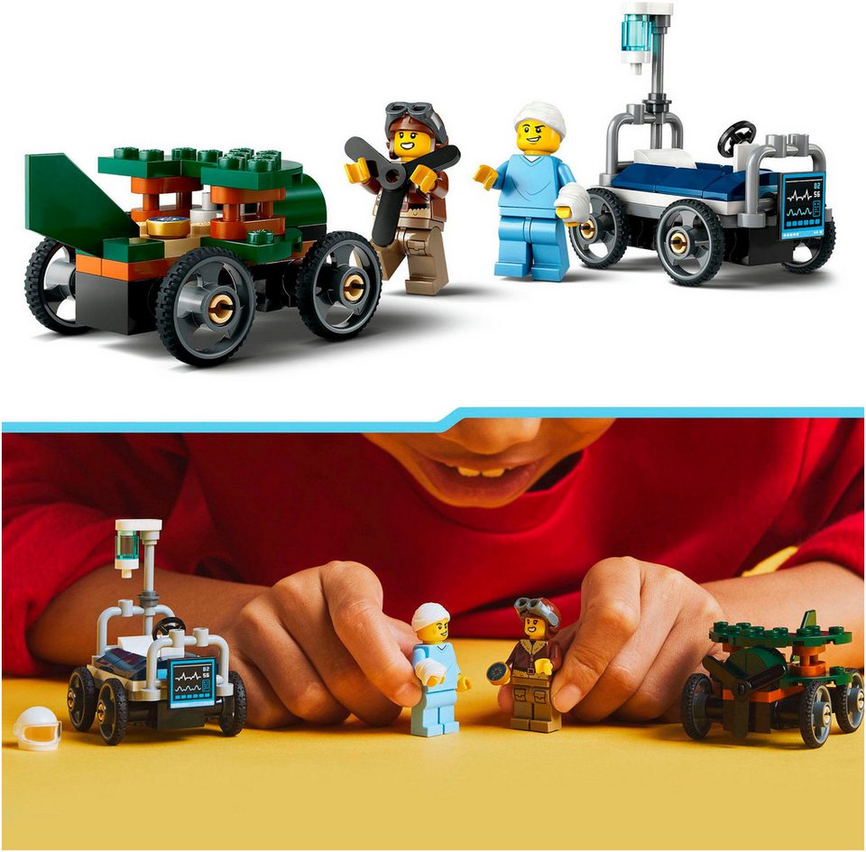 LEGO® Flugzeug vs. Krankenhausbett (60459), LEGO City Konstruktionsspielsteine, (70 St), Made in Europe