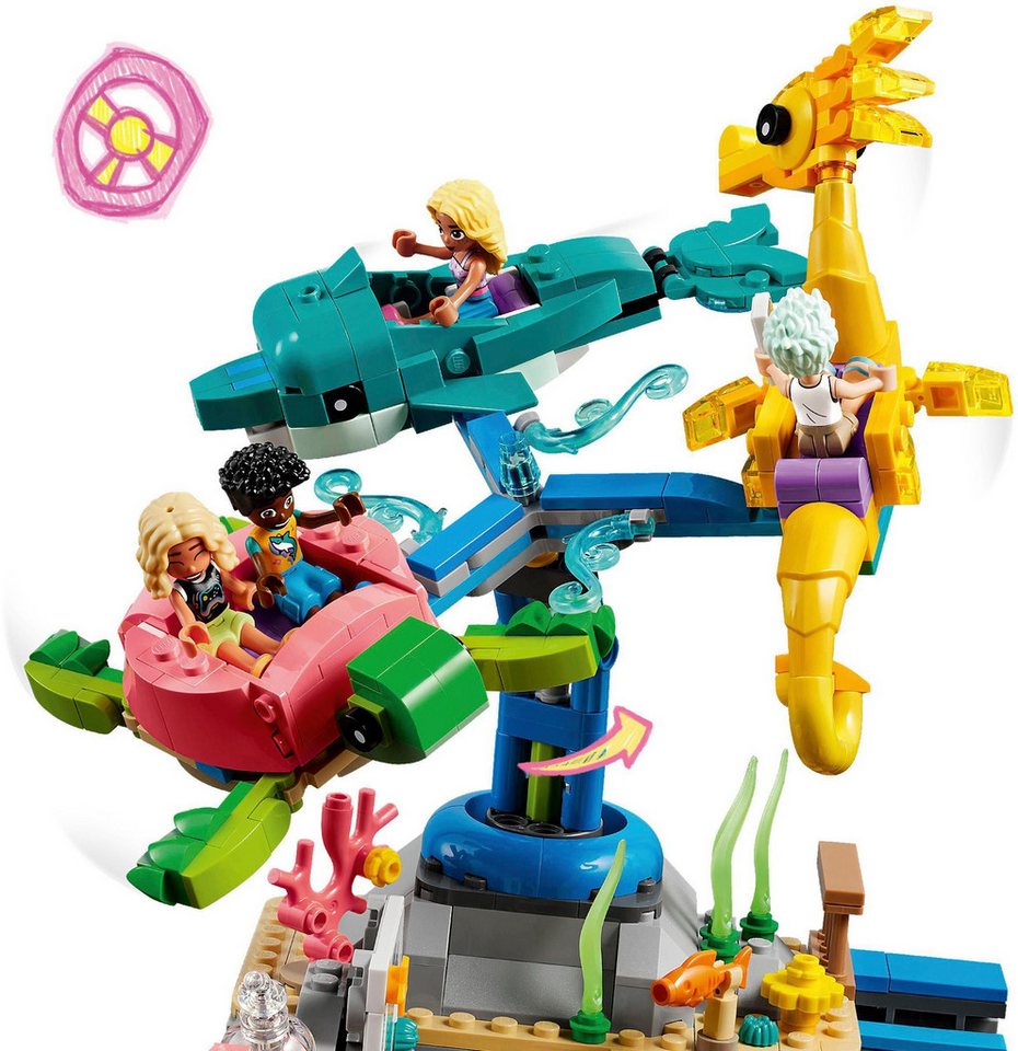 LEGO® Friends - Strand-Erlebnispark Kirmes-Set mit Technic-Elementen (41737) Konstruktions-Spielset, (1348 St)