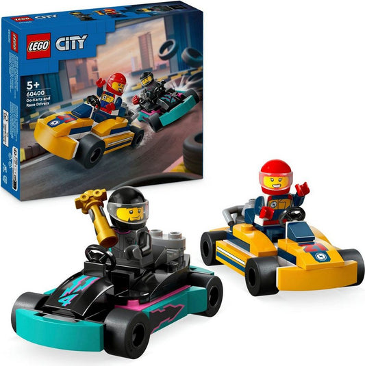 LEGO® Go-Karts mit Rennfahrern (60400), LEGO City Konstruktionsspielsteine, (99 St), Made in Europe