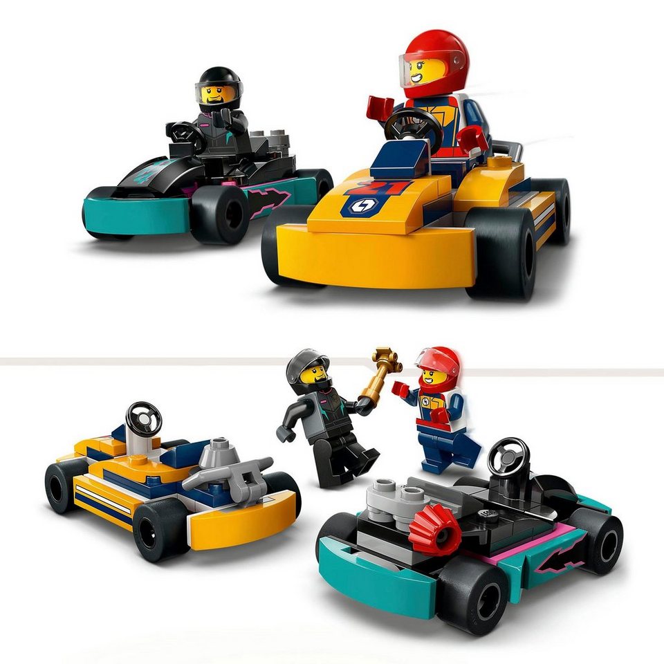 LEGO® Go-Karts mit Rennfahrern (60400), LEGO City Konstruktionsspielsteine, (99 St), Made in Europe