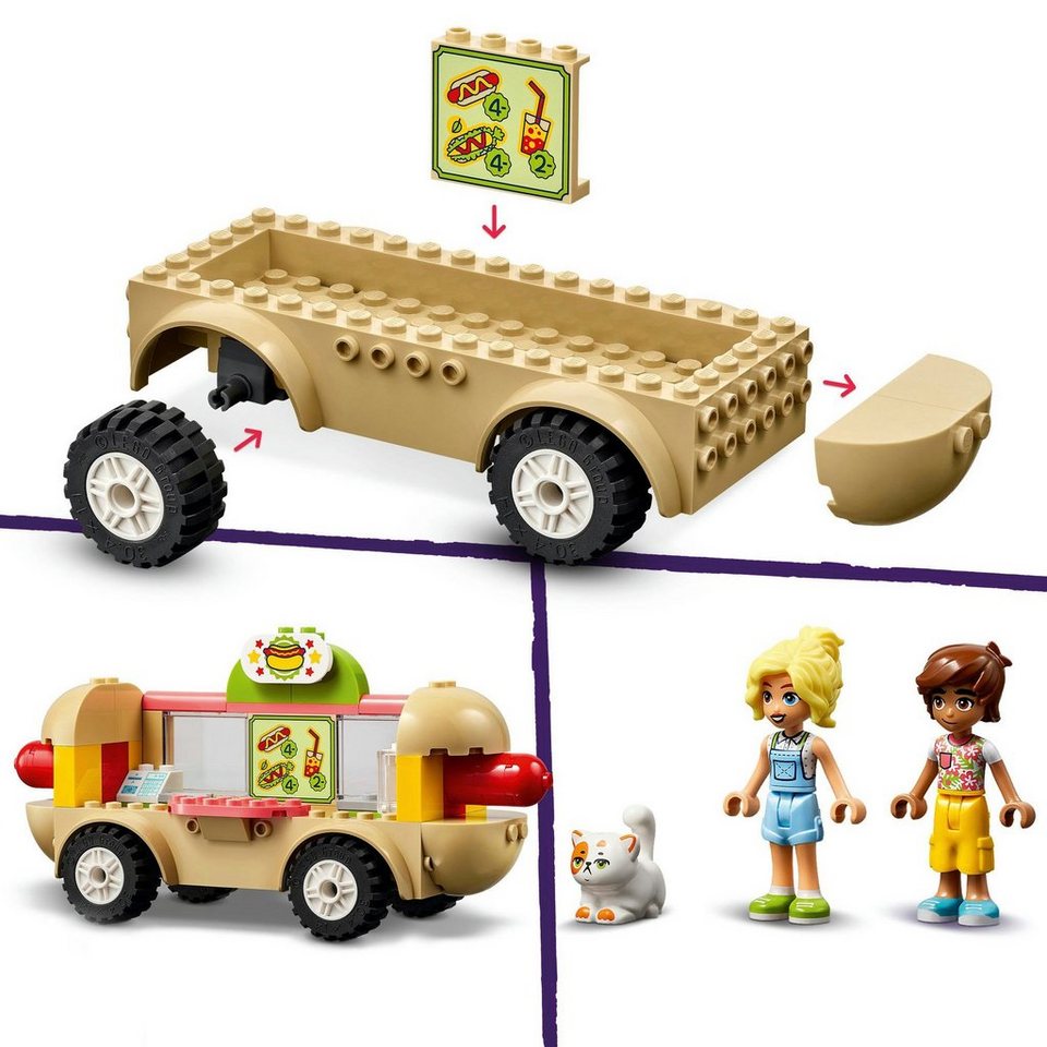 LEGO® Hotdog-Truck (42633), LEGO Friends Konstruktionsspielsteine, (100 St), Made in Europe