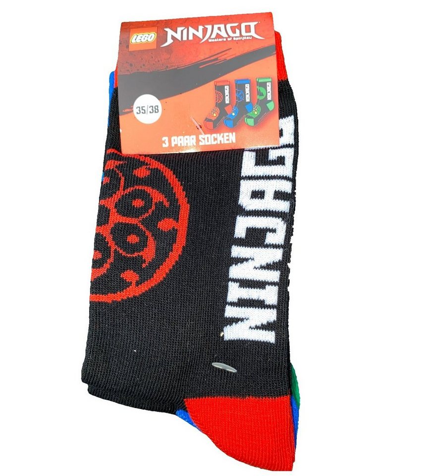 LEGO® kidswear Freizeitsocken 12x LEGO NINJAGO SOCKEN Jungen Strümpfe 27/30 31/34 35/38 Logo Lego Ninjago