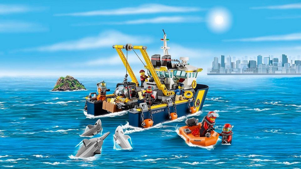 LEGO® LEGO® City 60095 Tiefsee-Expeditionsschiff Konstruktionsspielsteine, (717 St)