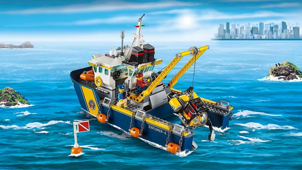 LEGO® LEGO® City 60095 Tiefsee-Expeditionsschiff Konstruktionsspielsteine, (717 St)