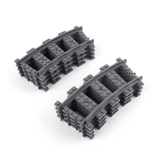 LEGO® LEGO® City Eisenbahn Schienen Kurve Dunkelgrau - 53400 NEU! Menge 10x Spielbausteine, (Bausteine, 10 St., Kreativ-Set), Made in Europe